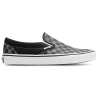 Vans Slip-On Black Pewter Checkerboard White Baskets Unisexes
