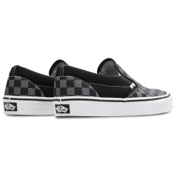 Vans Slip-On Black Pewter Checkerboard White Baskets Unisexes