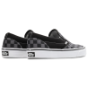 Vans Slip-On Black Pewter Checkerboard White Baskets Unisexes