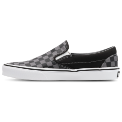 Vans Slip-On Black Pewter Checkerboard White Baskets Unisexes