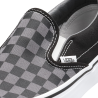 Vans Slip-On Black Pewter Checkerboard White Baskets Unisexes