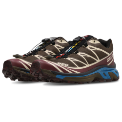 Salomon XT-6 Earth Brown Maroon Banner Mykonos Blue Zapatillas Unisex